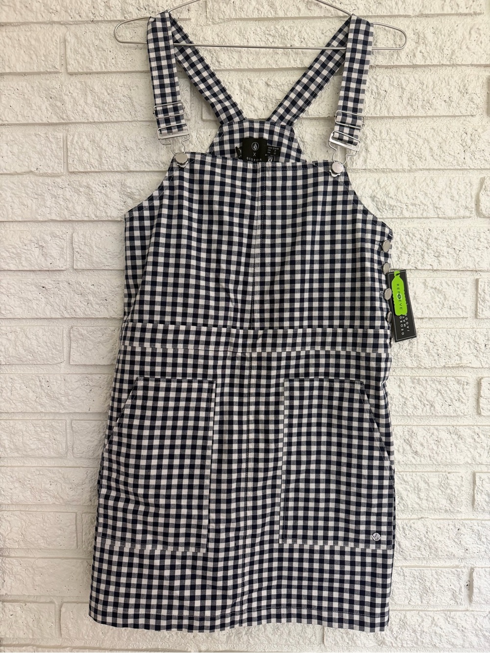 Volcom X Georgia May Jagger Overall Mini Dress Navy + White